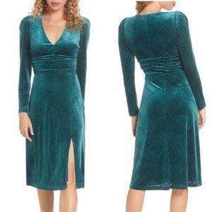 Ali & Jay I’m Nominated Velvet Dress Teal XL NWT